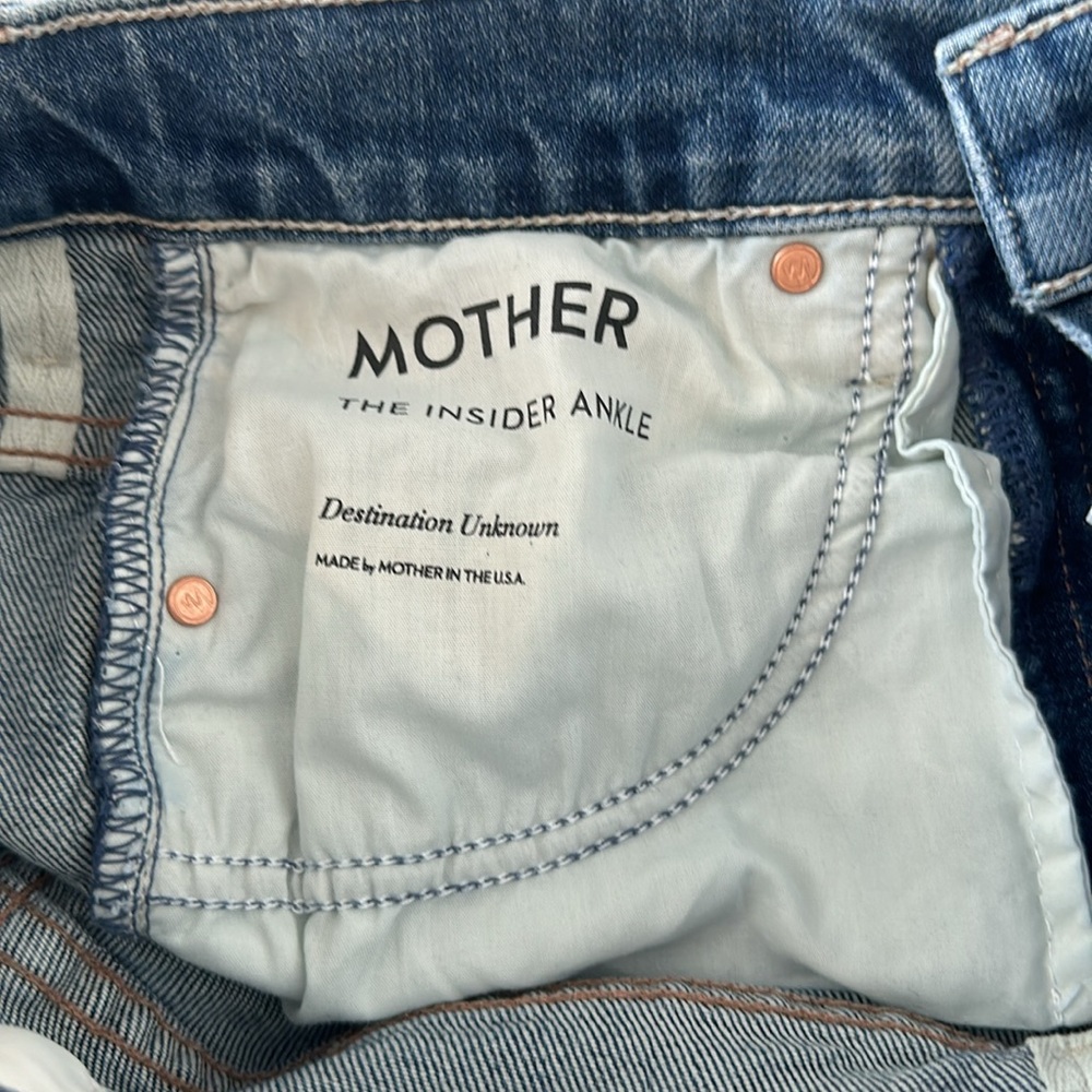 MOTHER Dark Blue Cropped Ankle Jeans - Picture 3 of 5